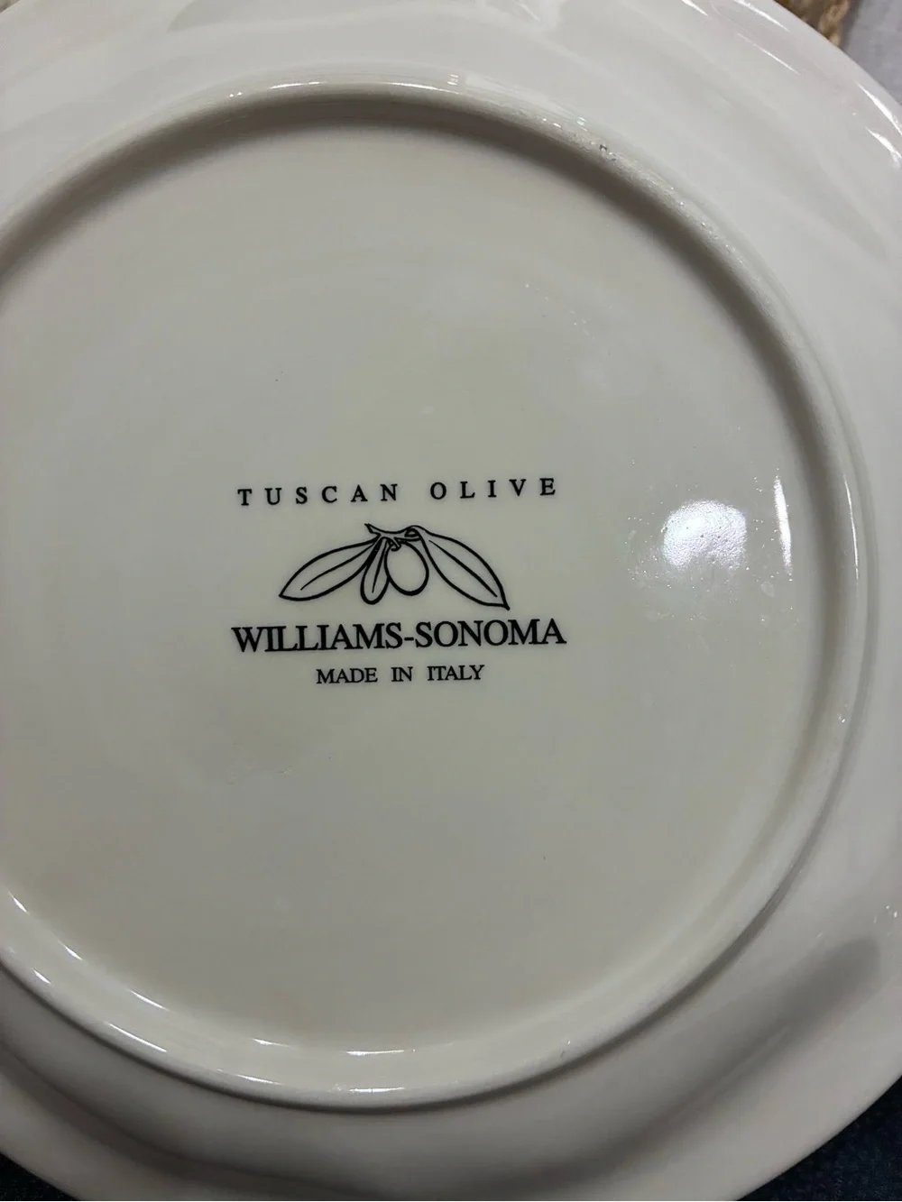 Williams Sonoma Tuscan Olive Cream Ceramic Salad Plates - Set of 4